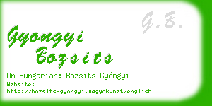 gyongyi bozsits business card